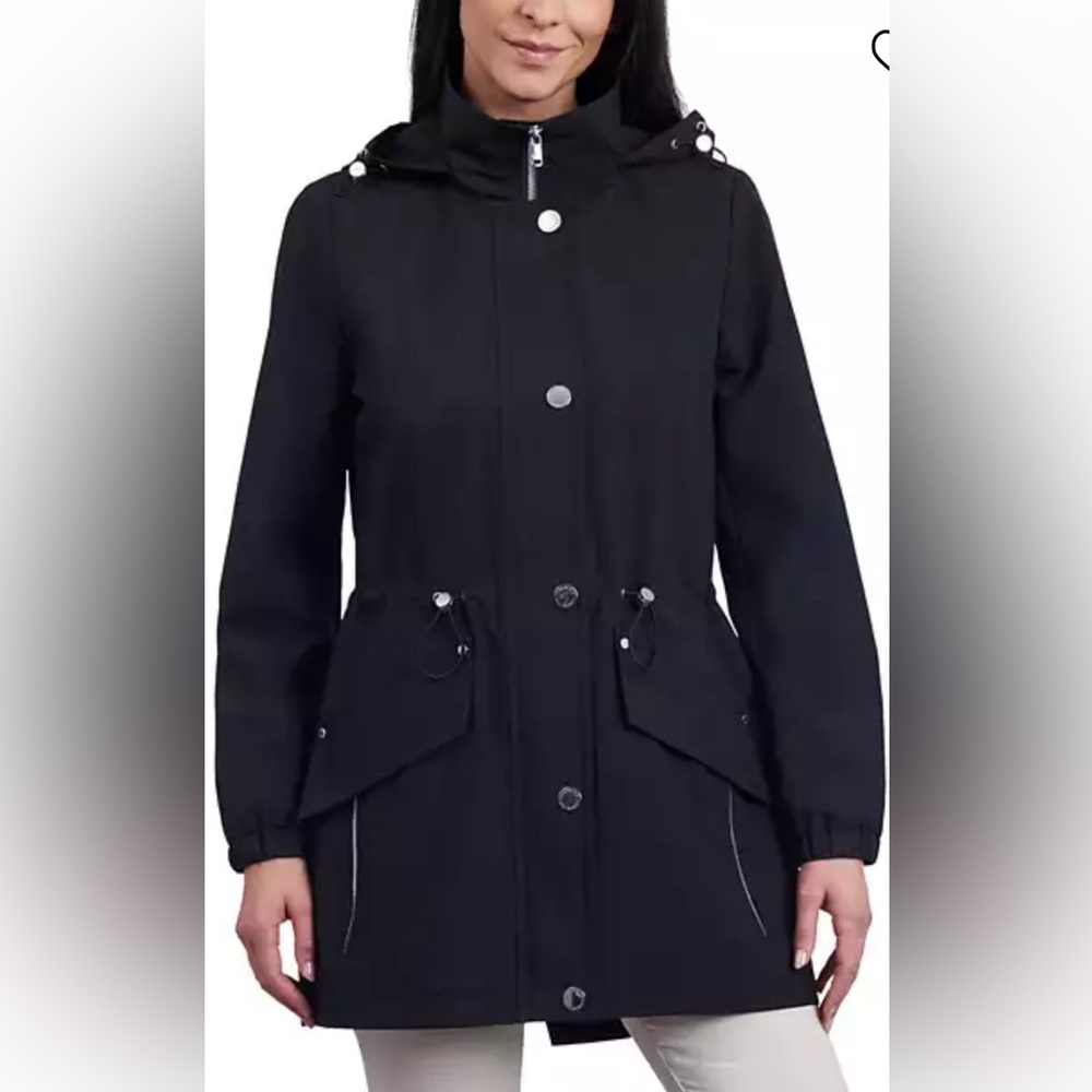 London Fog Black Hooded Anorak Coat